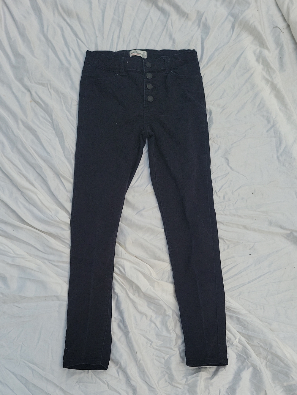 Jordache Black Skinny High-Rise Button-Fly Jeans Size 12 Women's